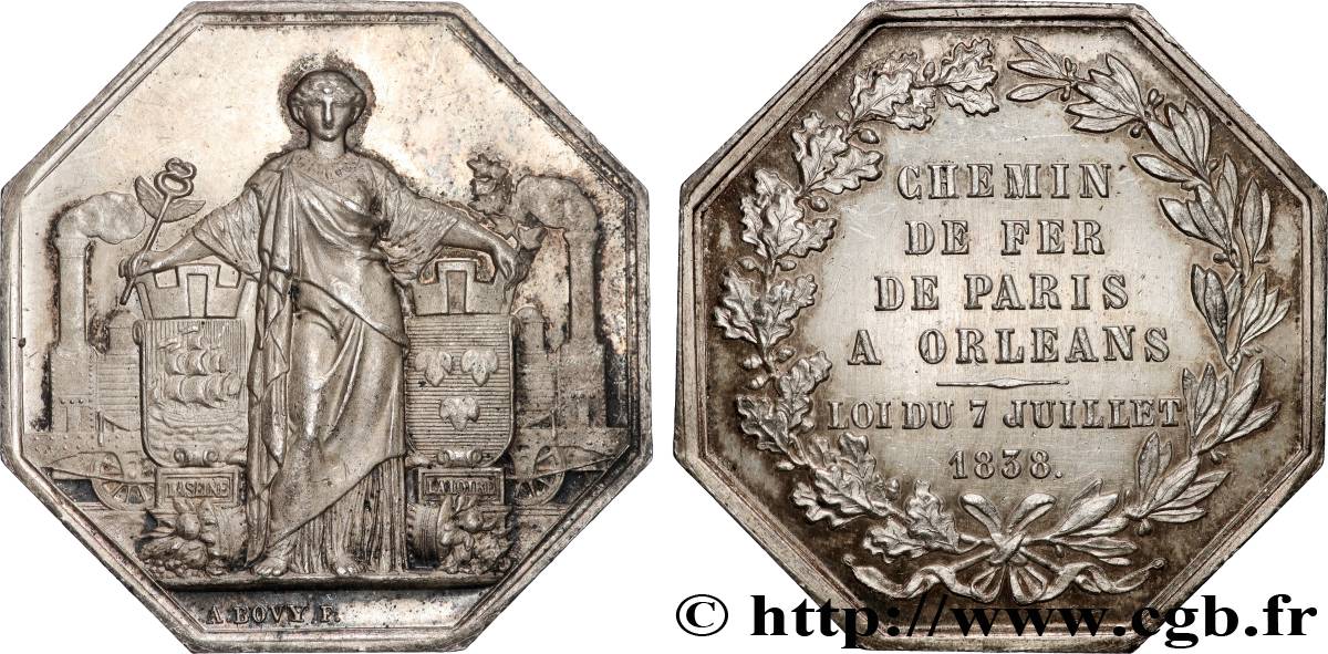 ORLÉANAIS - Nobility and towns Chemin de fer de Paris à Orléans, refrappe AU/AU