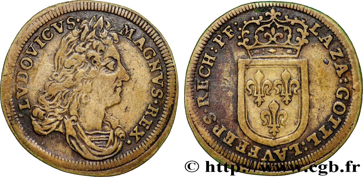 LOUIS XIV LE GRAND ou LE ROI SOLEIL Jeton de compte XF