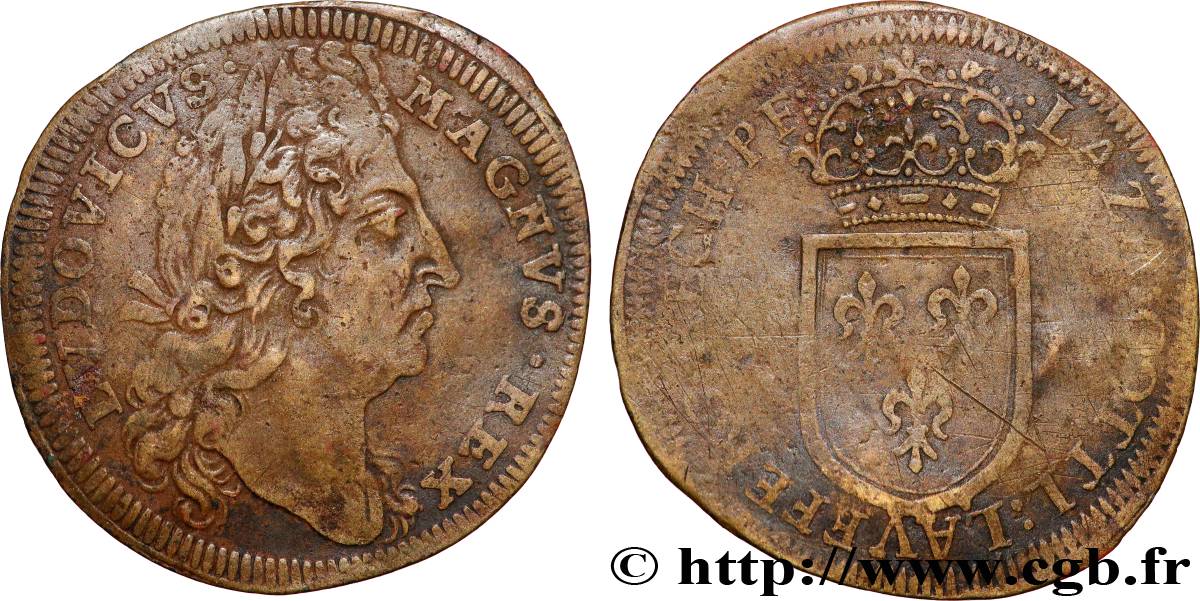LOUIS XIV LE GRAND ou LE ROI SOLEIL Jeton de compte TB
