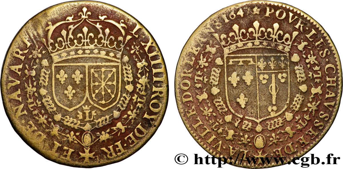 ORLÉANAIS - Nobility and towns Jeton Lt 27, Chambre des chaussées d’Orléans VF