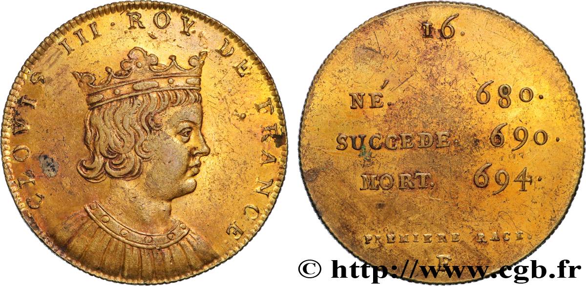 SÉRIE MÉTALLIQUE DES ROIS DE FRANCE Règne de CLOVIS IV - 16  - Émission de Louis XVIII TTB