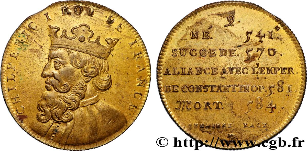 SÉRIE MÉTALLIQUE DES ROIS DE FRANCE Règne de CHILPERIC Ier - 9 - frappe d’origine XF