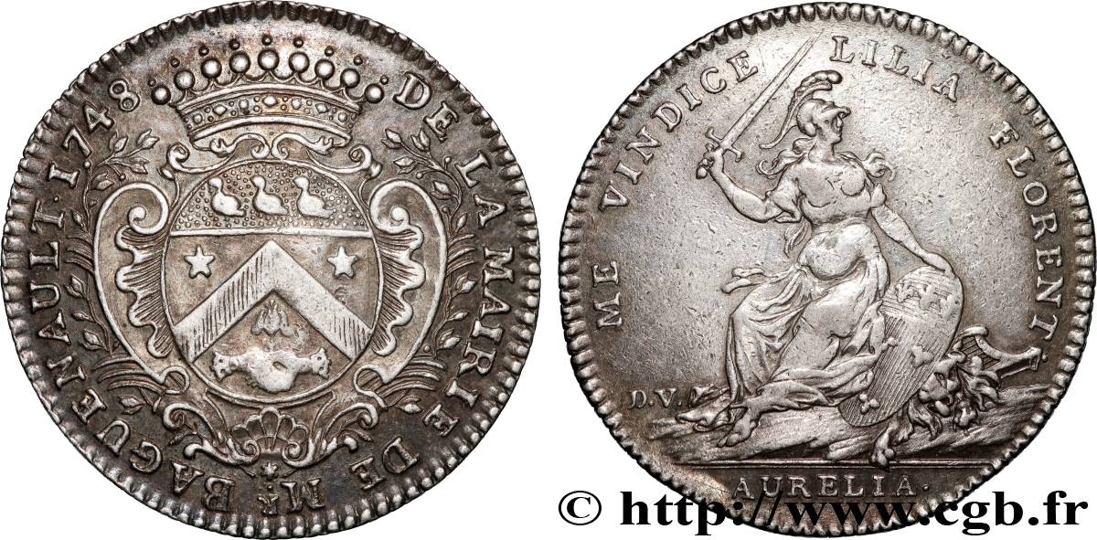 ORLÉANAIS - Noblesse et villes Jeton Ar 30, Gabriel Baguenault, maire d’Orléans TTB