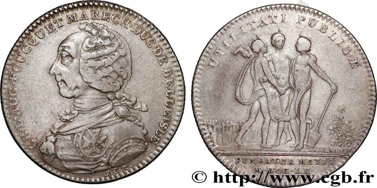 BRITTANY (GENTRY OF...) Jeton AR 29, Charles Louis Auguste Foucquet, duc de Belle-Île XF/VF