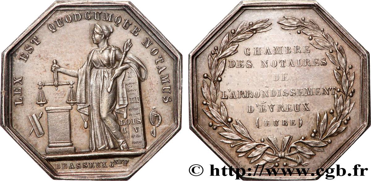 NOTAIRES DU XIXe SIECLE Notaires d’Évreux SUP/TTB+