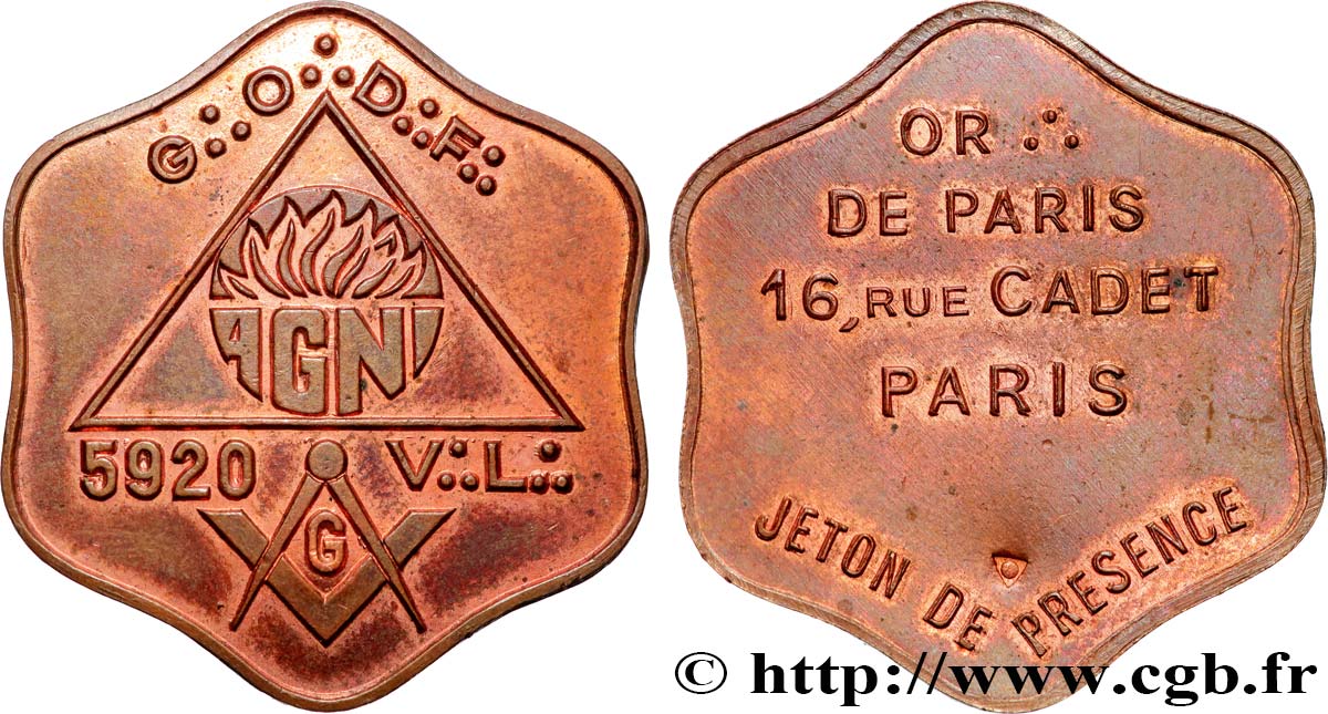 FRANC-MAÇONNERIE - PARIS ORIENT DE PARIS, AGNI MBC+