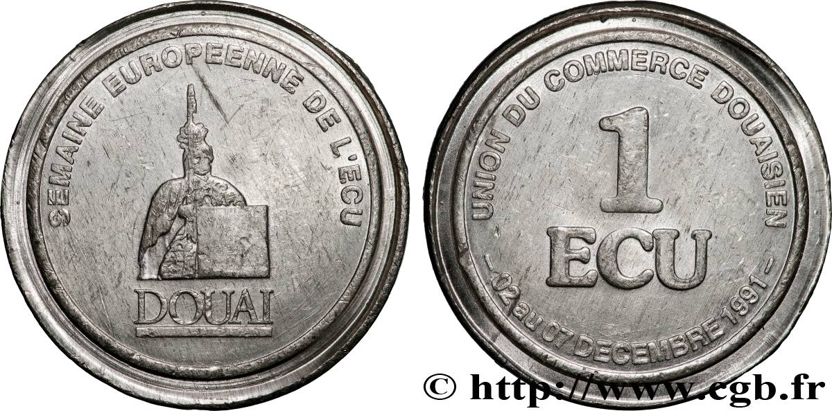 ENTREPRISES, INDUSTRIES ET COMMERCES DIVERS Médaille, 1 ECU de Douai XF