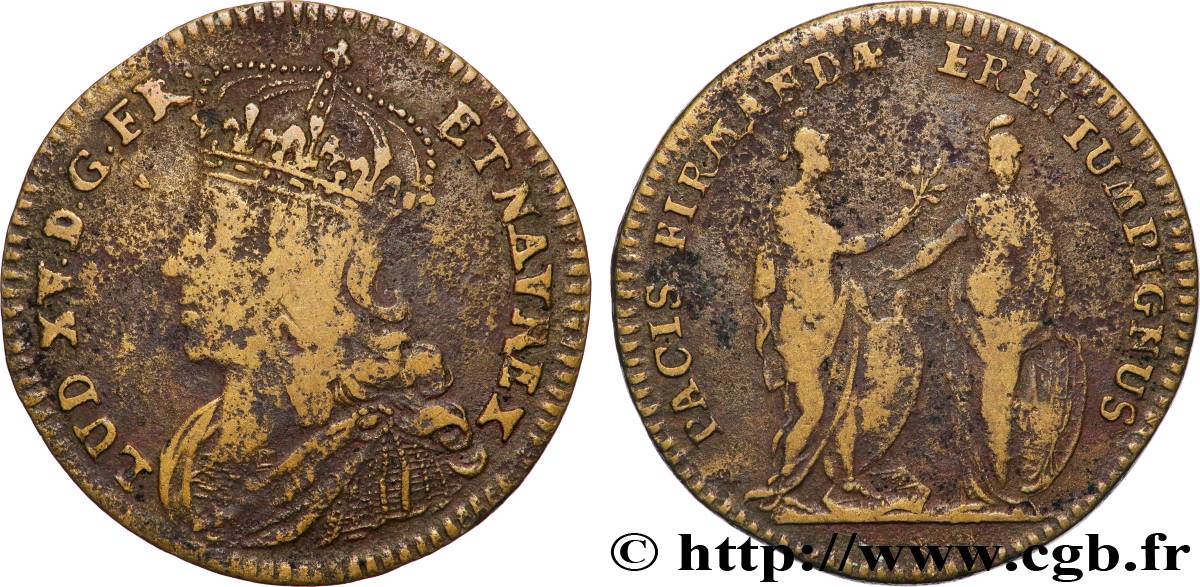 LOUIS XV DIT LE BIEN AIMÉ La prise de Fontarabie (pays Basque) TB+