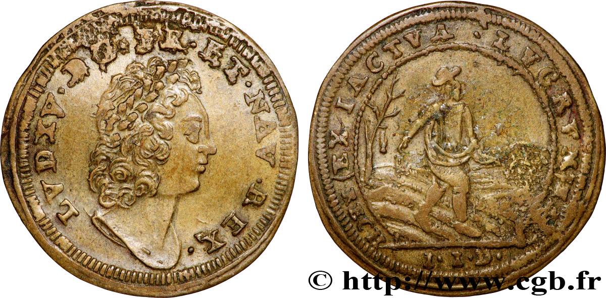 LOUIS XV THE BELOVED Jeton de Jean-Jacques Dietzel XF