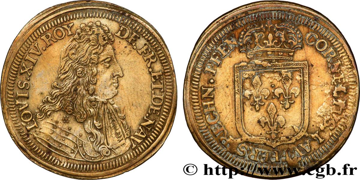 LOUIS XIV THE GREAT or THE SUN KING Jeton de compte AU