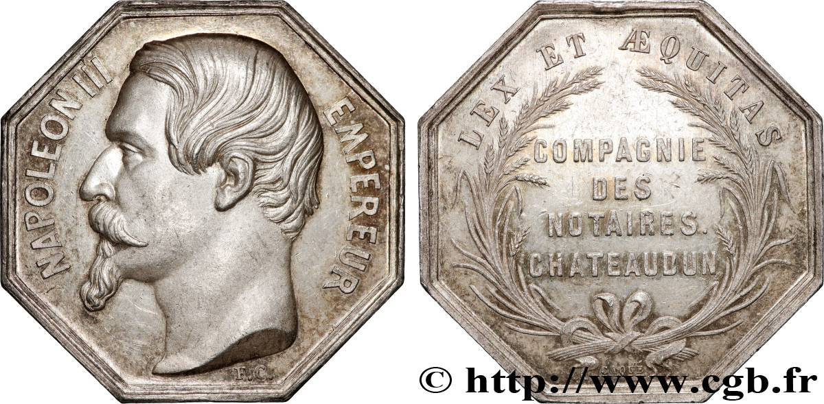 NOTAIRES DU XIXe SIECLE Notaires de Châteaudun (Napoléon III) SUP/TTB+