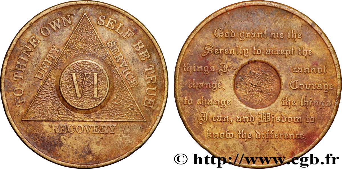 FRANC - MAÇONNERIE Jeton des Alcooliques Anonymes - Alcoholics Anonymous TTB