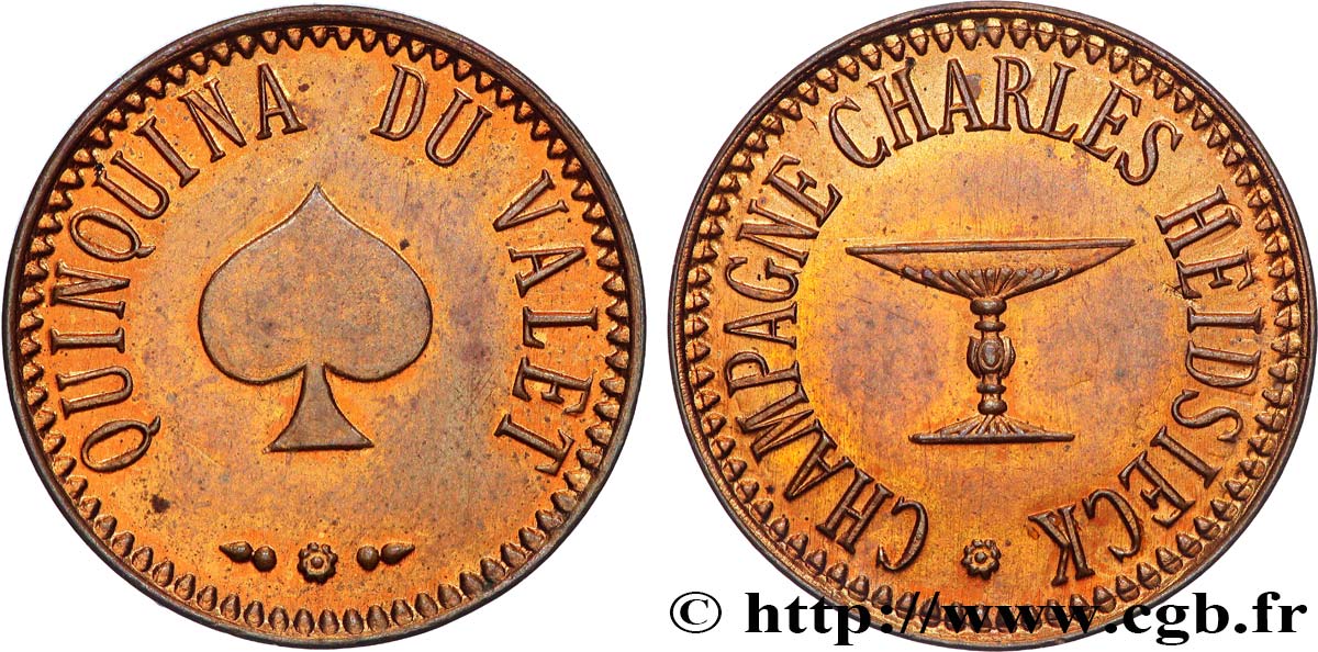 MISCELLANEOUS NOT ATTRIBUTED JETONS AND TOKENS Champagne Charles Heidsieck AU