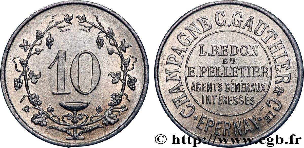 MISCELLANEOUS NOT ATTRIBUTED JETONS AND TOKENS Champagne C. Gauthier & C.ie AU