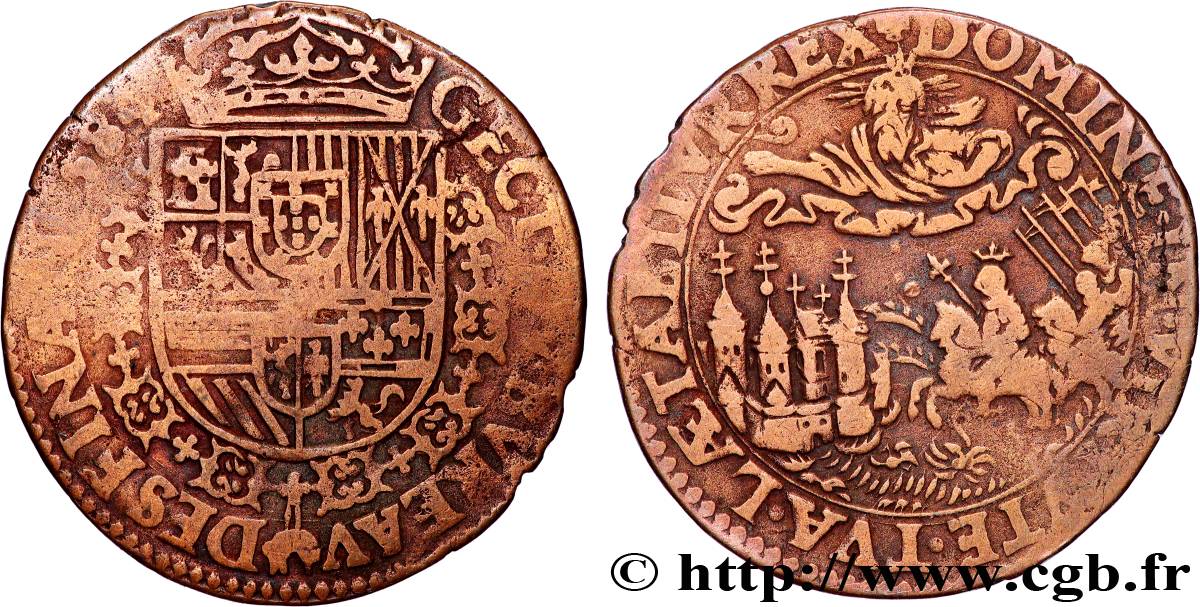 PAYS-BAS ESPAGNOLS - COMTÉ DE FLANDRE - PHILIPPE II D ESPAGNE Bureau des Finances TB+