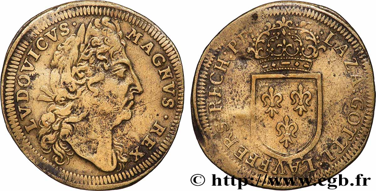 LOUIS XIV LE GRAND ou LE ROI SOLEIL Jeton de compte TB