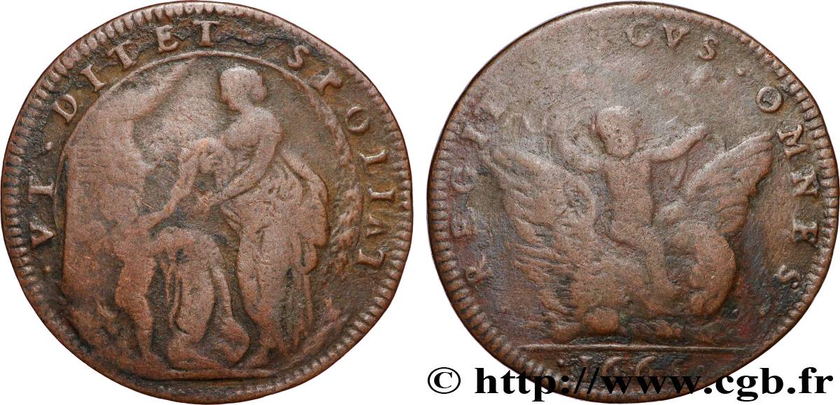 LOUIS XIV LE GRAND ou LE ROI SOLEIL Jeton de galanterie (?)  q.MB