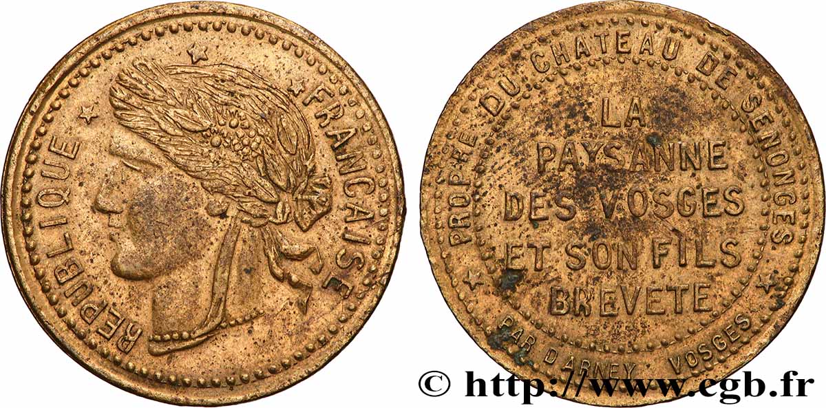 ADVERTISING AND ADVERTISING TOKENS AND JETONS La Paysanne des Vosges XF