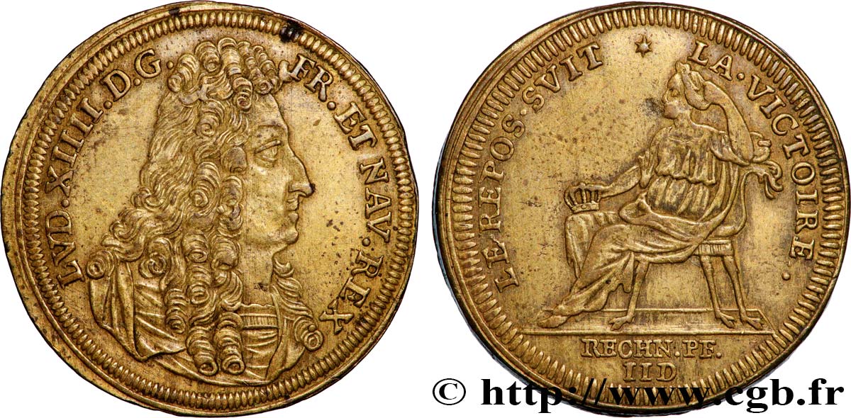 LOUIS XIV LE GRAND ou LE ROI SOLEIL Paix de Ratisbonne TTB+/TTB