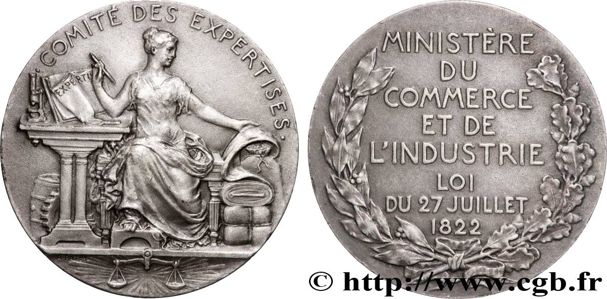 III REPUBLIC Médaille, Comité des expertises AU