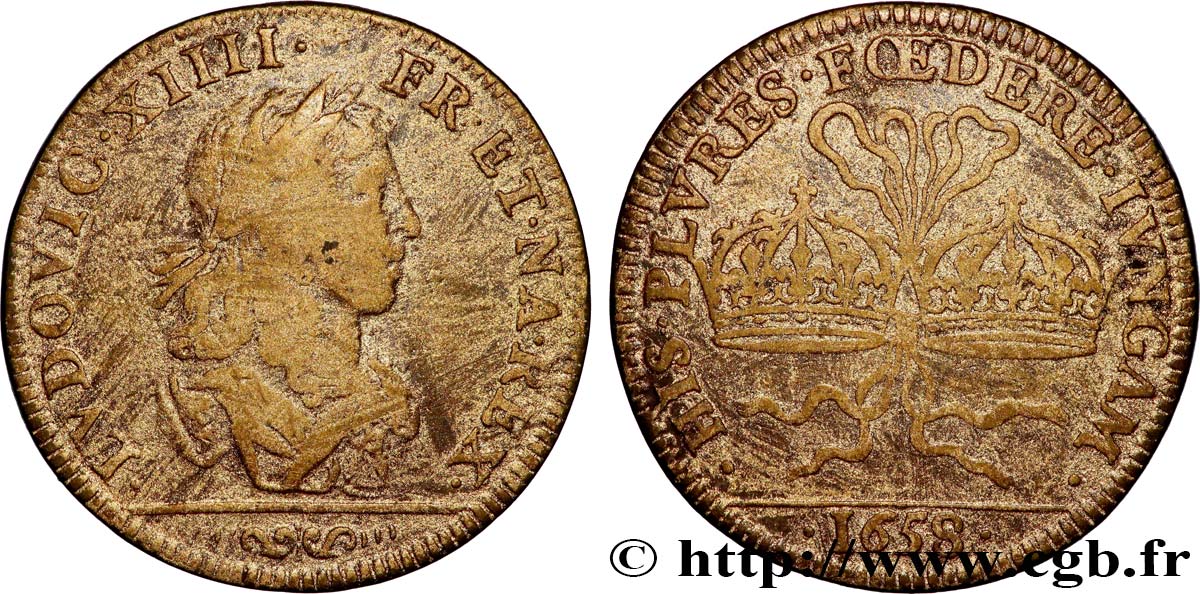 LOUIS XIV LE GRAND ou LE ROI SOLEIL Jeton Cu 27 S/SS