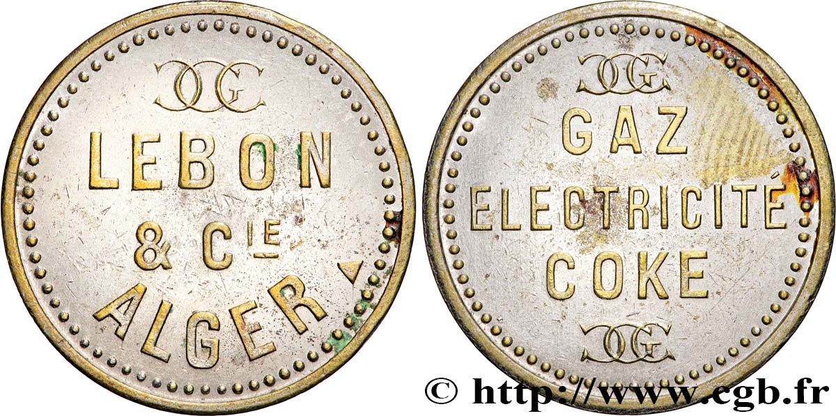ALGERIA Jeton CCG Lebon & Cie - Alger XF