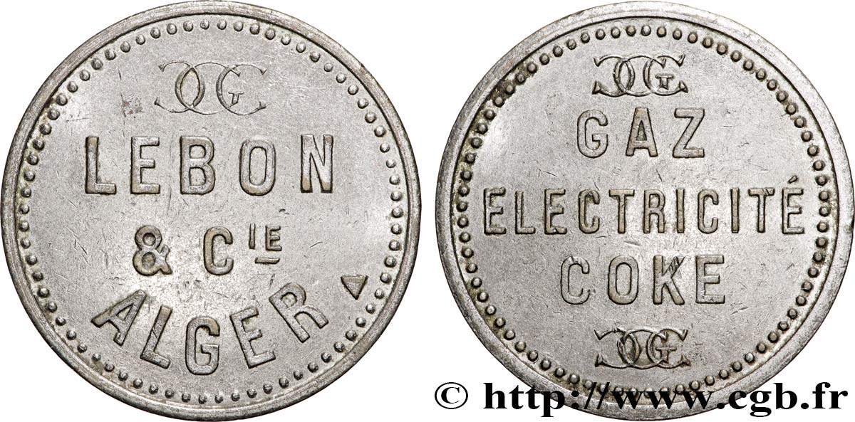 ALGERIA Jeton CCG Lebon & Cie - Alger XF
