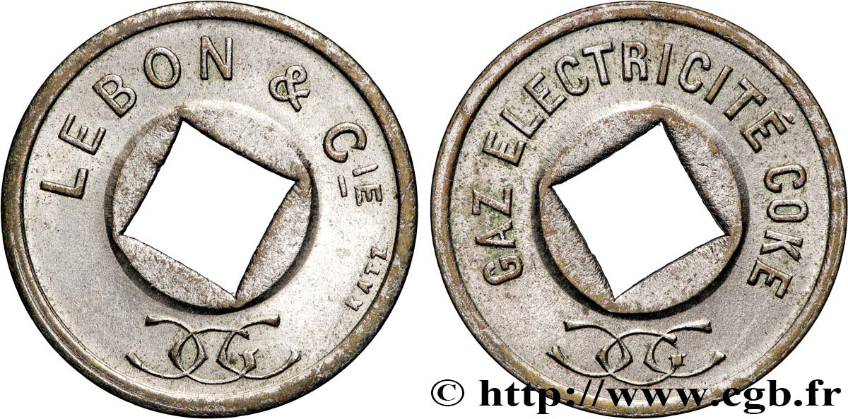 ALGÉRIE Jeton CCG Lebon & Cie - Alger, variété percée TTB