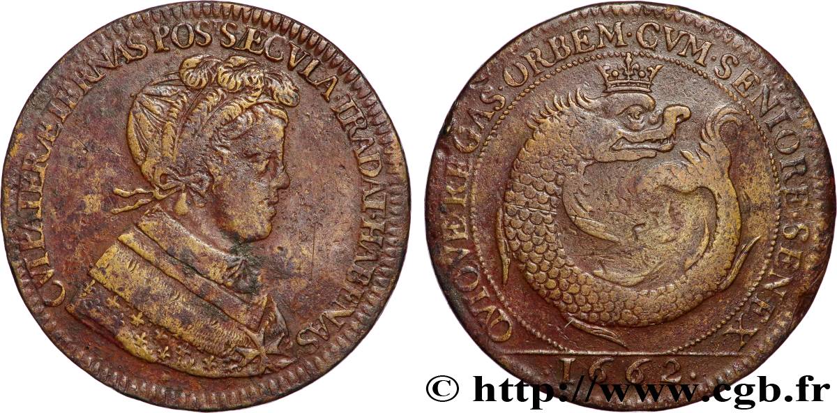 DAUPHINÉ - LOUIS V, LE GRAND DAUPHIN OU MONSEIGNEUR Dauphin de France, fils de Louis XIV TB+/TTB