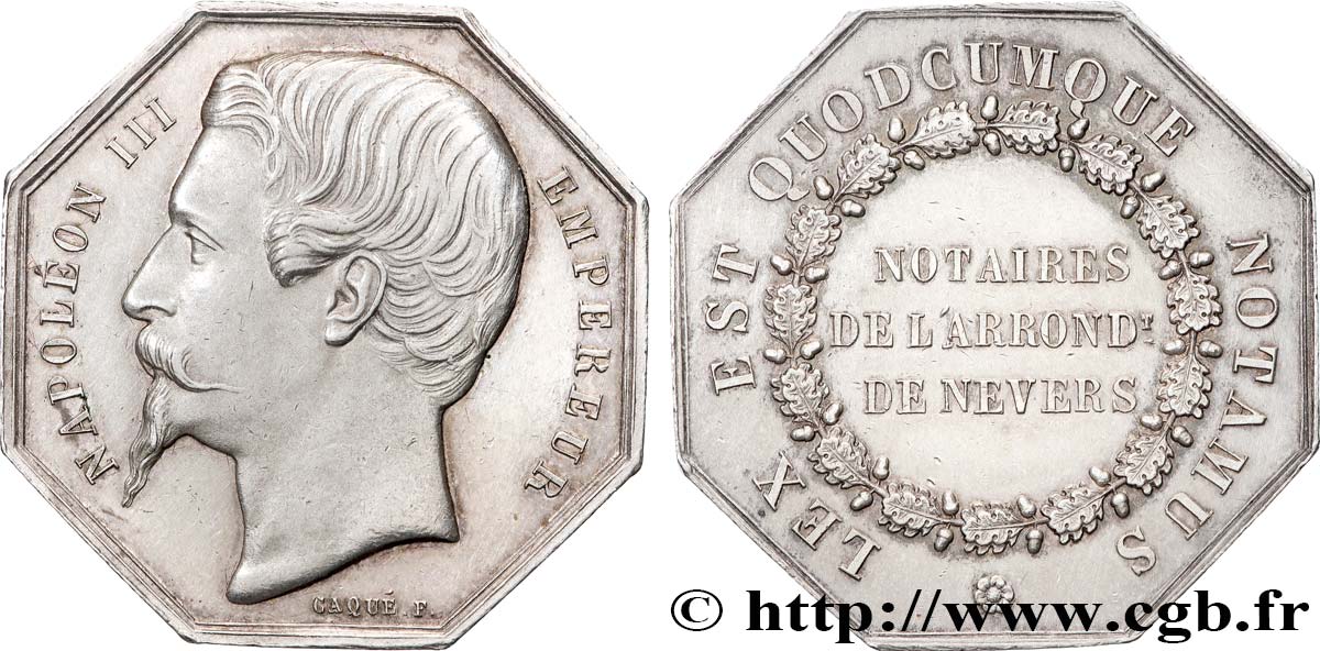NOTAIRES DU XIXe SIECLE Notaires de Nevers (Napoléon III) TTB+/SUP