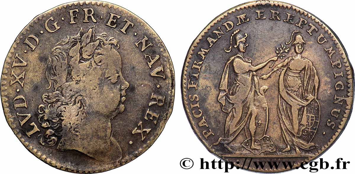 LOUIS XV DIT LE BIEN AIMÉ La prise de Fontarabie (pays Basque) TB+