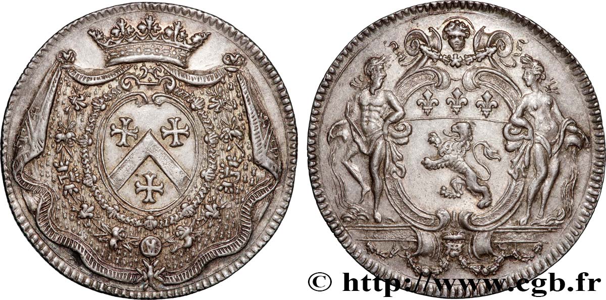  LYONNAIS (GOUVERNEURS DU...) Jeton Ar 30, Louis-Nicolas de Neufville, marquis d’Alincourt AU