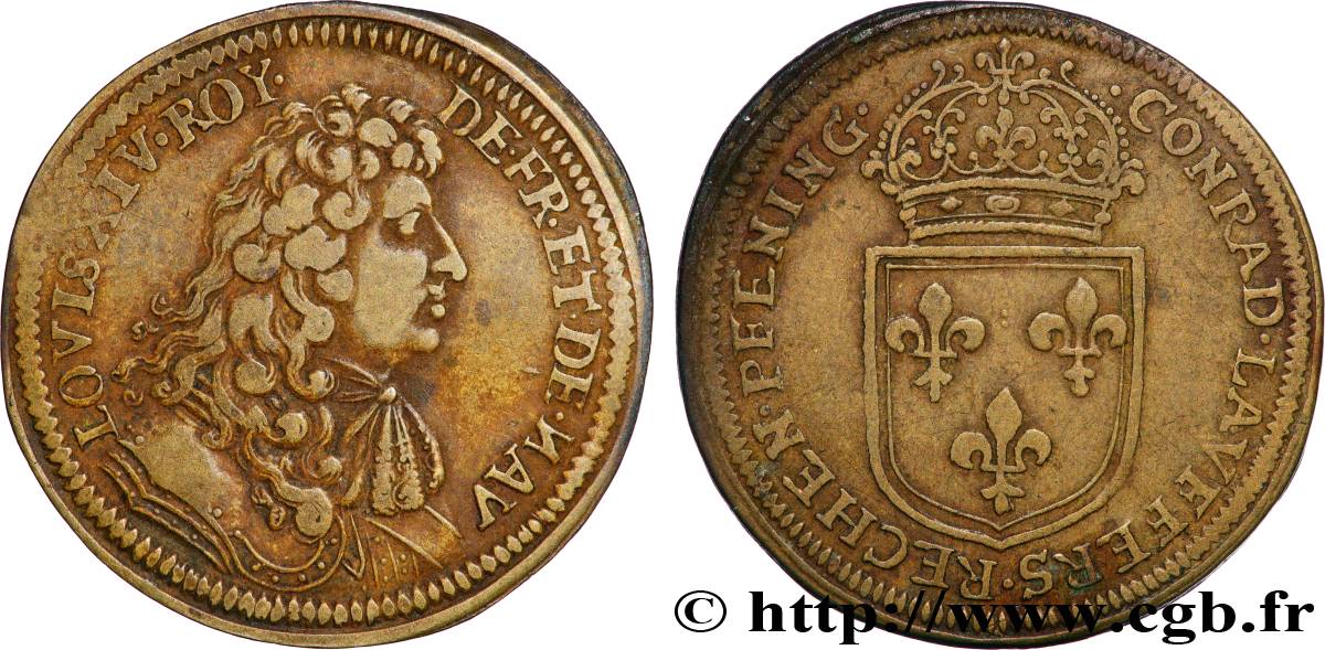 LOUIS XIV LE GRAND ou LE ROI SOLEIL Conrad Lauffers TTB