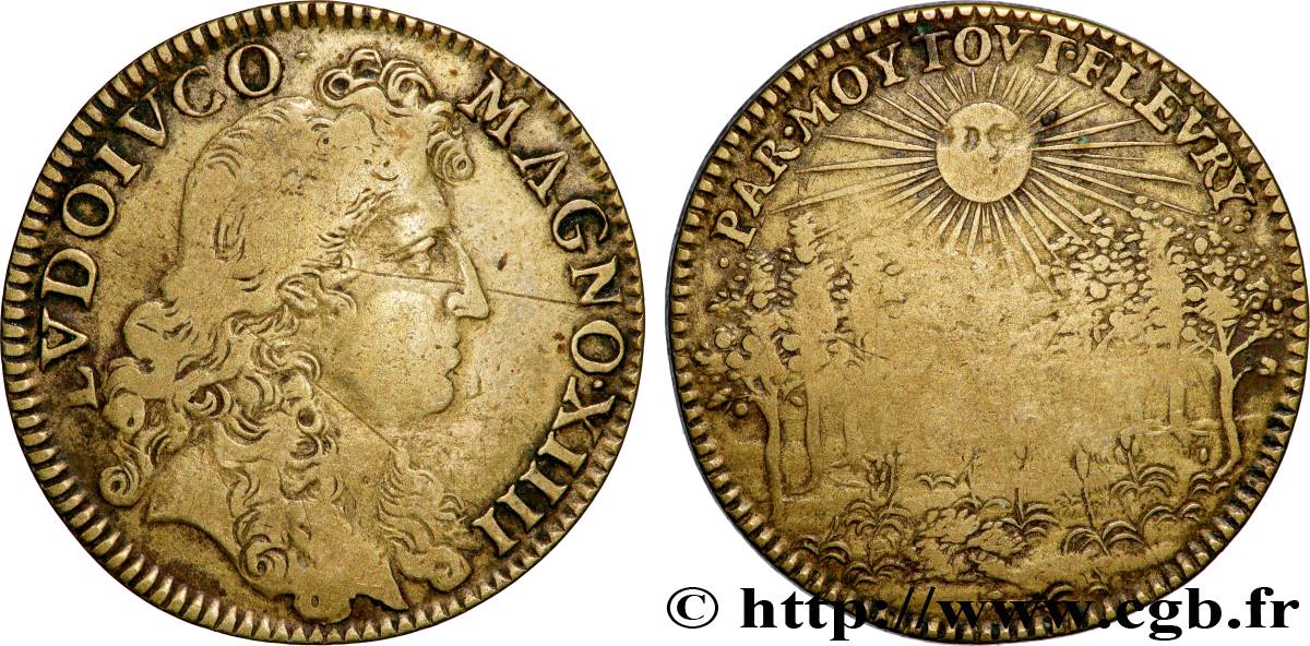 LOUIS XIV LE GRAND ou LE ROI SOLEIL Jeton de Jardinier ? TB