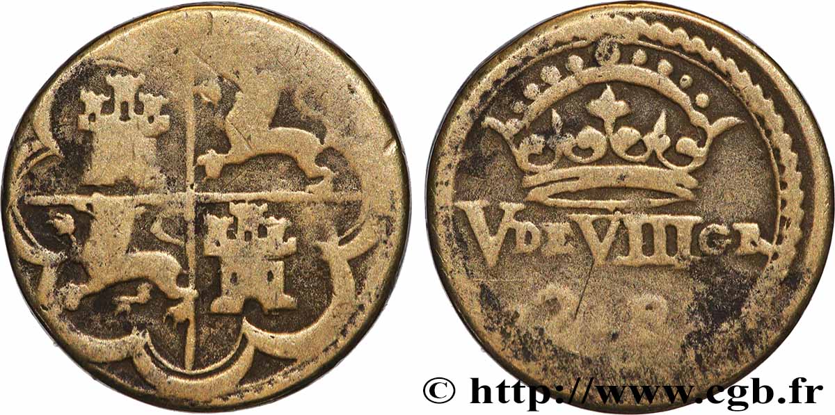 ESPAGNE (ROYAUME D ) - POIDS MONÉTAIRE - PHILIPPE IV D ESPAGNE Poids monétaire pour la pièce de deux réaux VF