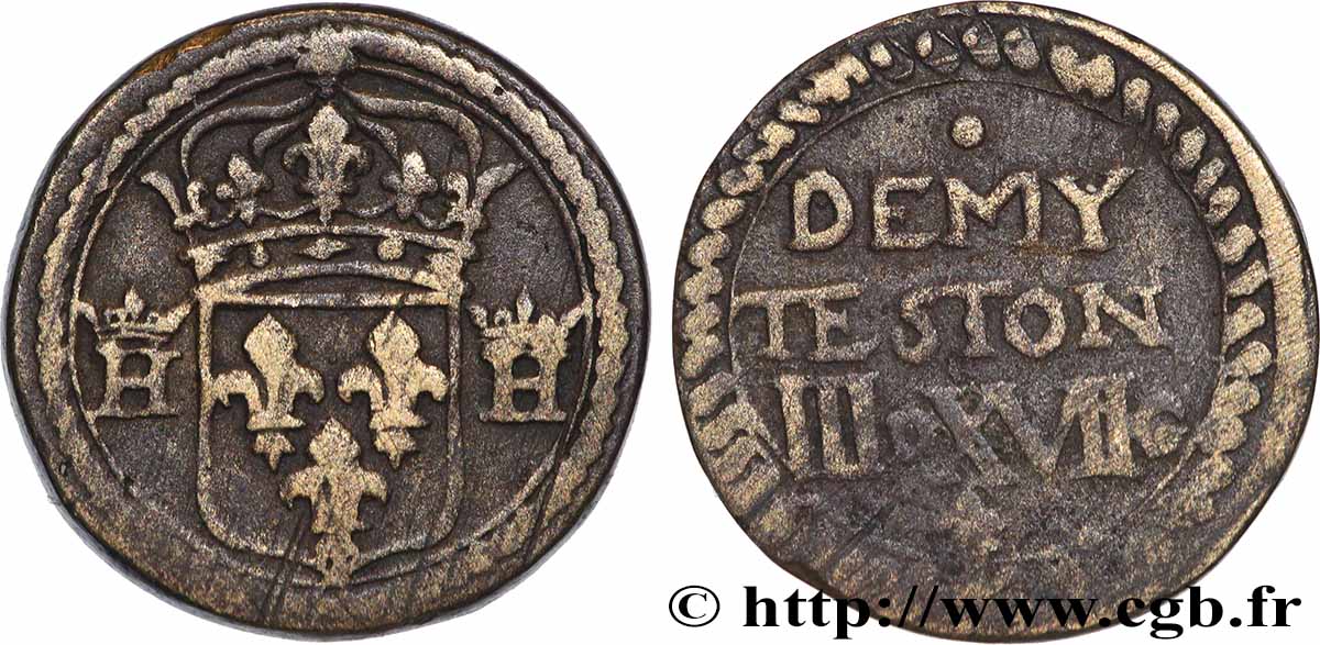 LOUIS XII à HENRI III - POIDS MONÉTAIRE Poids monétaire pour le demi-teston VF
