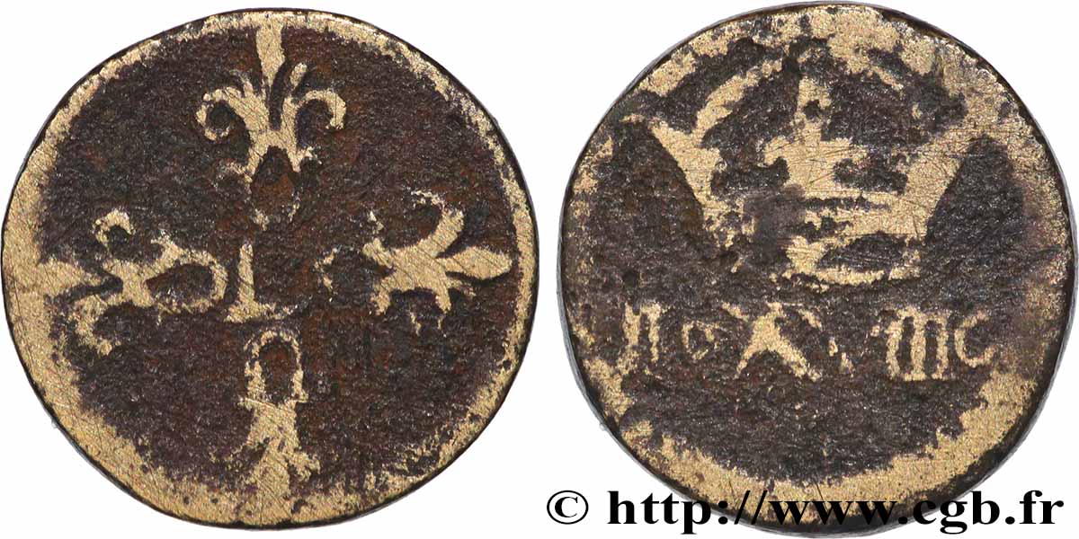 LOUIS XIII LE JUSTE Poids monétaire pour le quart de franc de forme circulaire TB+