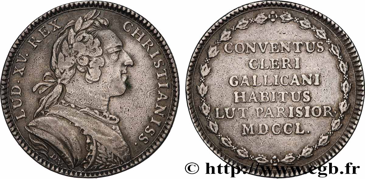 ASSEMBLÉE DU CLERGÉ ET JETONS RELIGIEUX Louis XV TTB