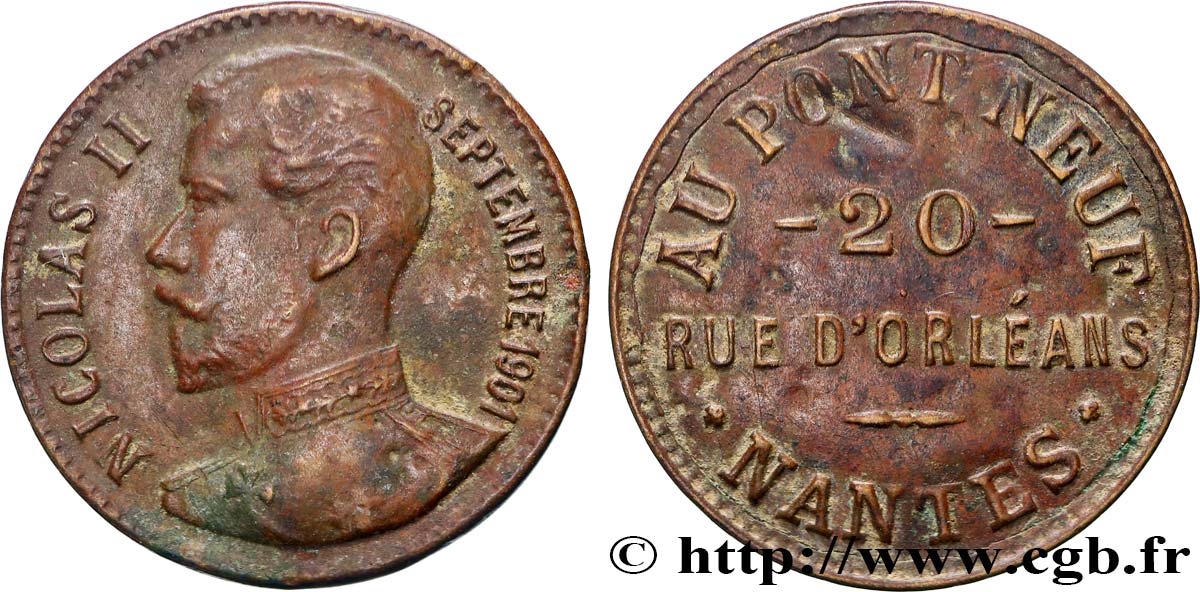 RUSSIE - NICOLAS II Au Pont Neuf, Nantes TTB