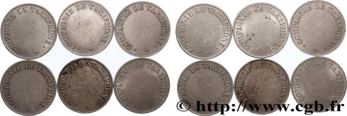 TROISIÈME RÉPUBLIQUE Jeton de téléphone, lot de 6 BB