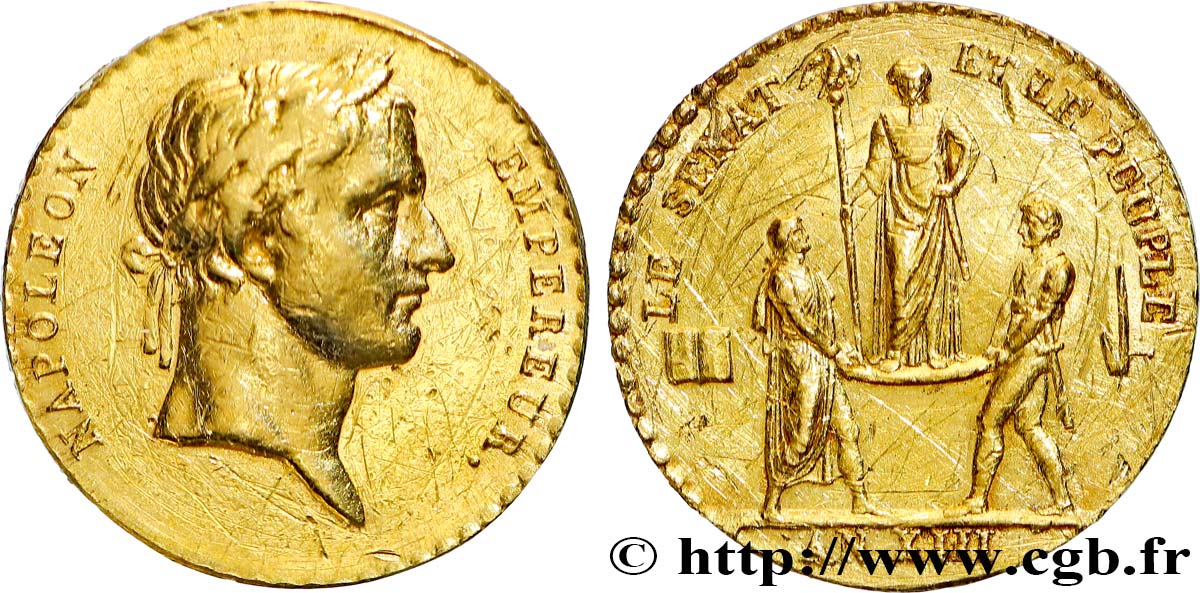 PREMIER EMPIRE Quinaire en or, sacre de l empereur TTB