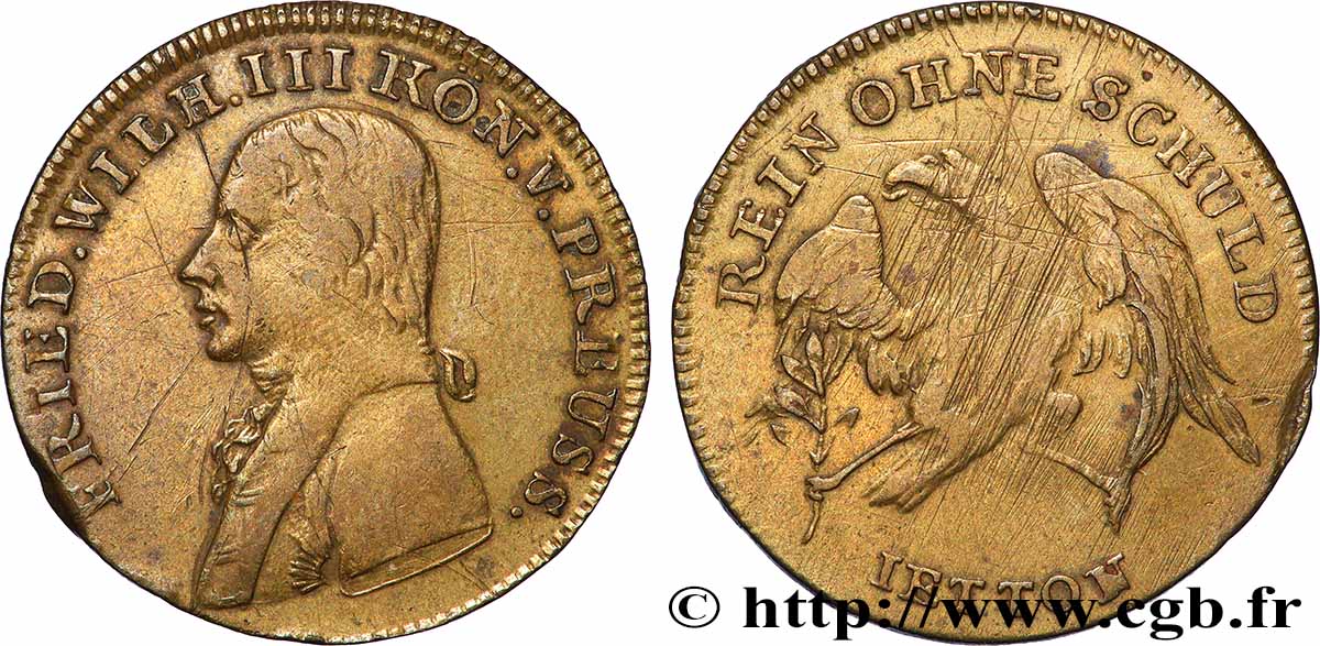 ALLEMAGNE - ROYAUME DE PRUSSE - FRÉDÉRIC-GUILLAUME III Jeton de compte XF