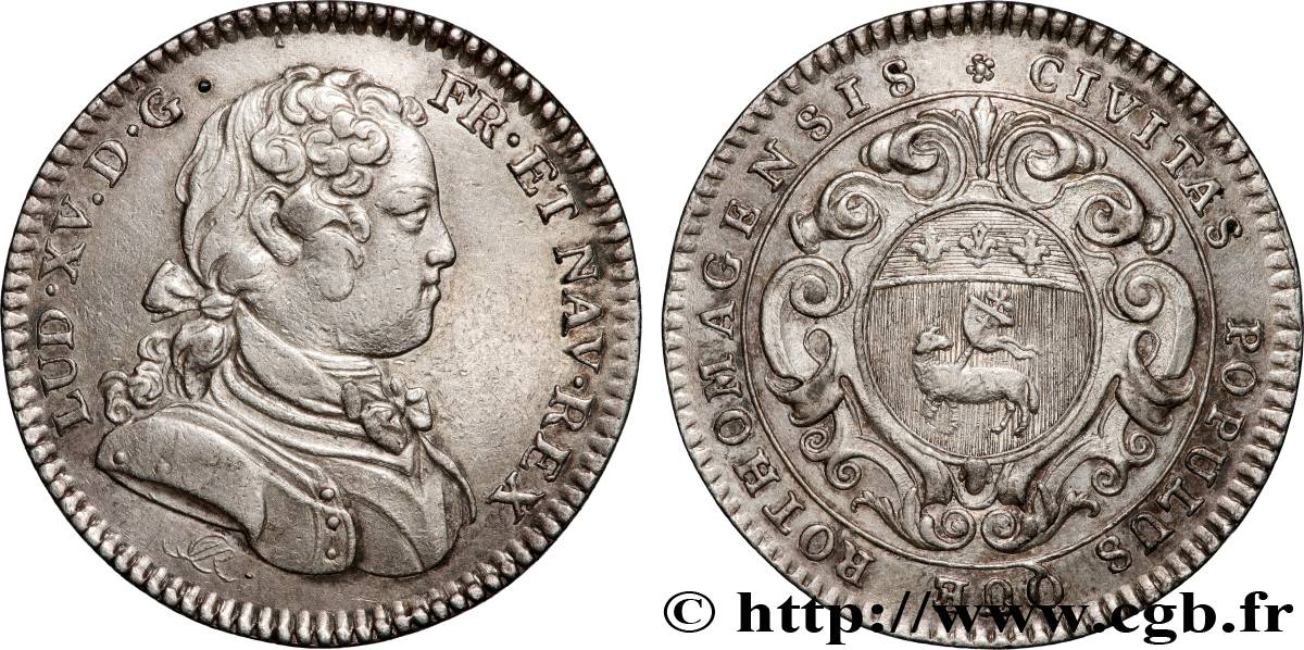 ROUEN (VILLE DE...) Jeton Ar 30, Louis XV TTB