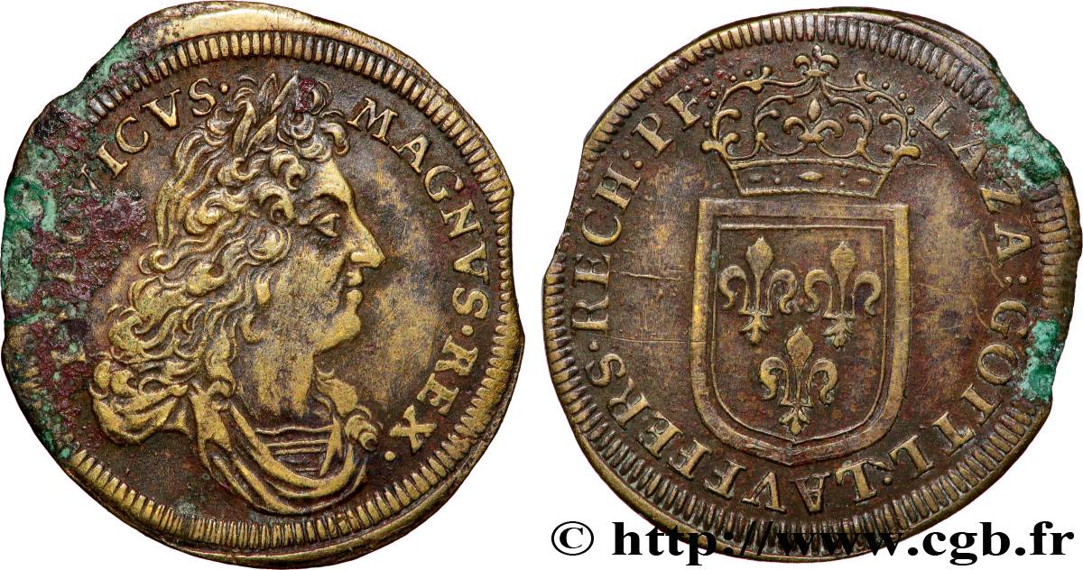 LOUIS XIV LE GRAND ou LE ROI SOLEIL Jeton de compte TTB