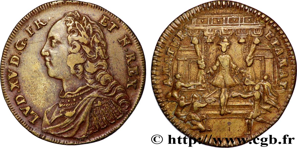 LOUIS XV DIT LE BIEN AIMÉ Distribution d’argent aux pauvres TTB