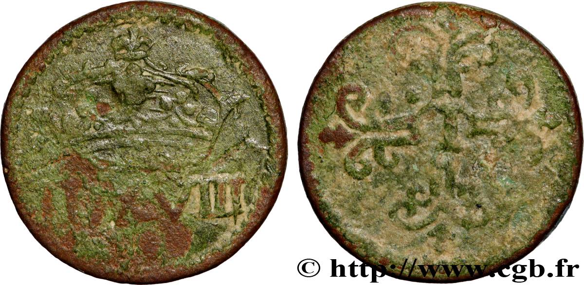 LOUIS XIII  Poids monétaire pour le quart de franc VF