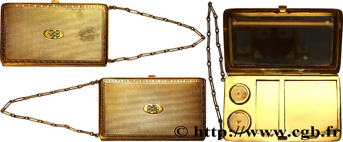 PORTE-LOUIS, PORTE-MONNAIE Porte-louis, poudrier, rouge à lèvres TTB+