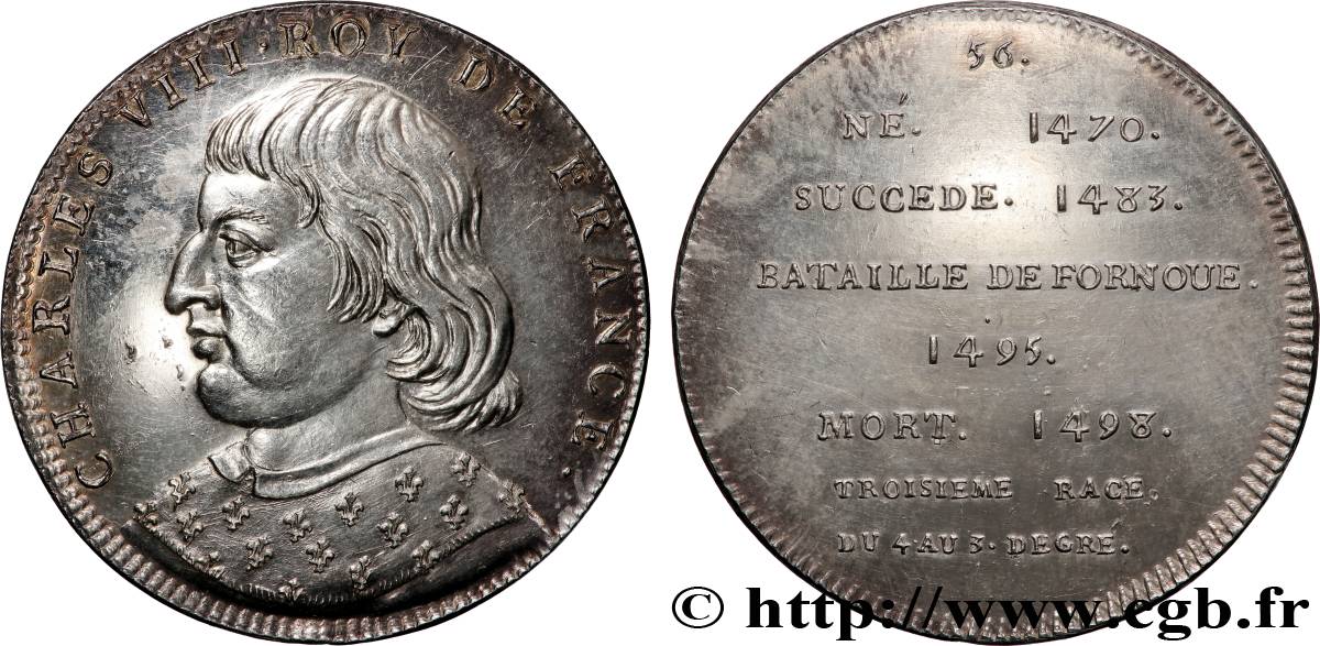 SÉRIE MÉTALLIQUE DES ROIS DE FRANCE Règne de CHARLES VIII - 56 - Émission Louis-Philippe VZ