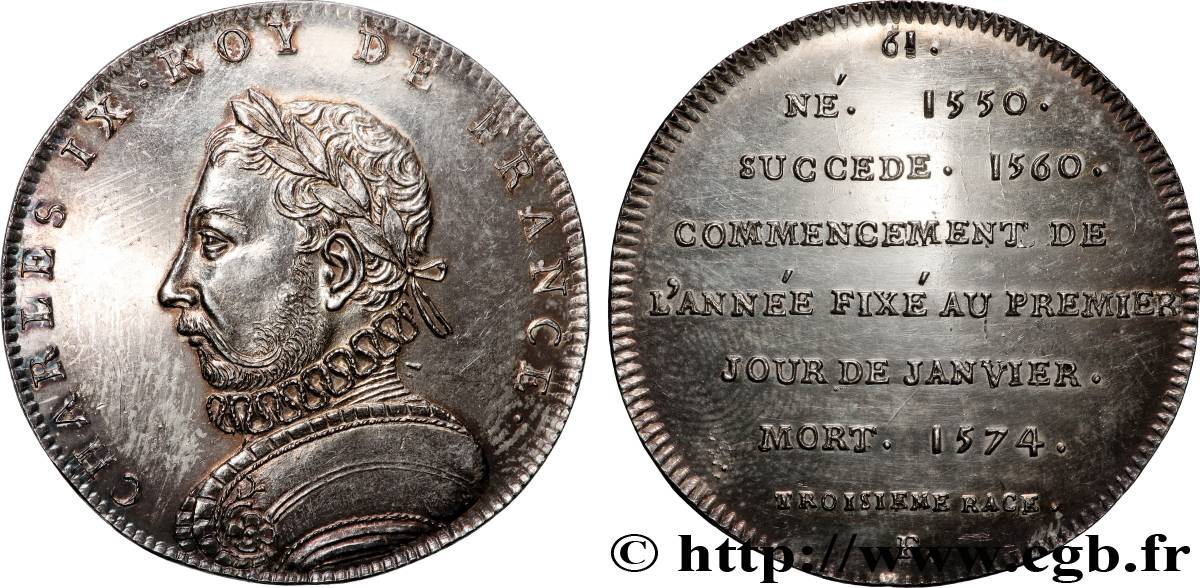 SÉRIE MÉTALLIQUE DES ROIS DE FRANCE Règne de CHARLES IX - 61- Émission de Louis Philippe EBC