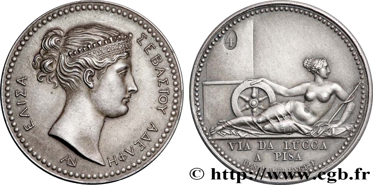 PREMIER EMPIRE. Napoléon Empereur  ÉLISA BONAPARTE, poinçon corne SUP